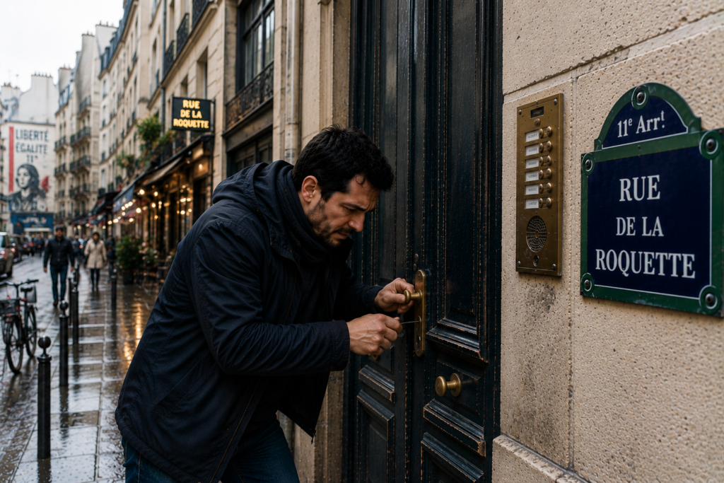 Un locataire tente une ouverture de porte claquée dans Paris 11 